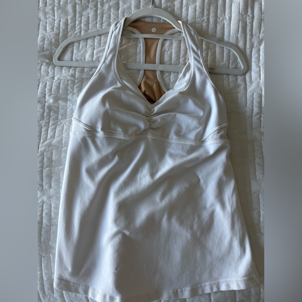 Lululemon White Racerback Tank Top. Size 10. White